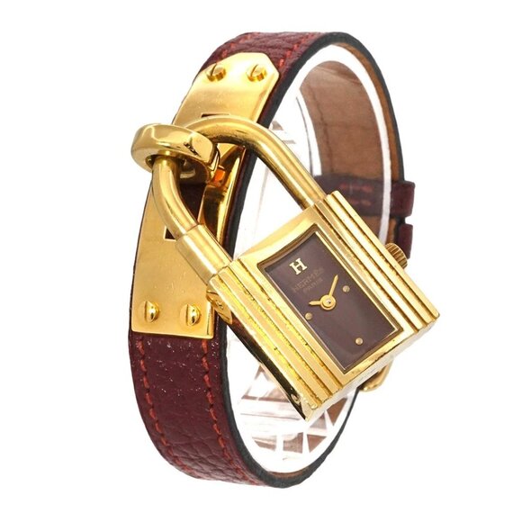 HERMES Kelly Watches Quartz bordeaux Dial Vintage Cadena Ladies 90285279 - Picture 1 of 8